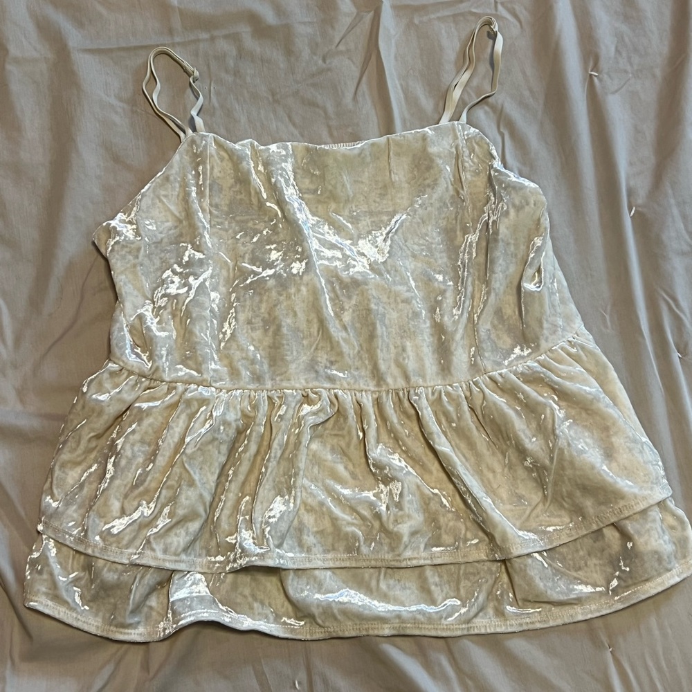 AE Velvet Tiered Babydoll Top